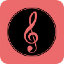 Treble clef on pink background